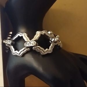 SILVERTONE AND RHINESTONE BRACELET